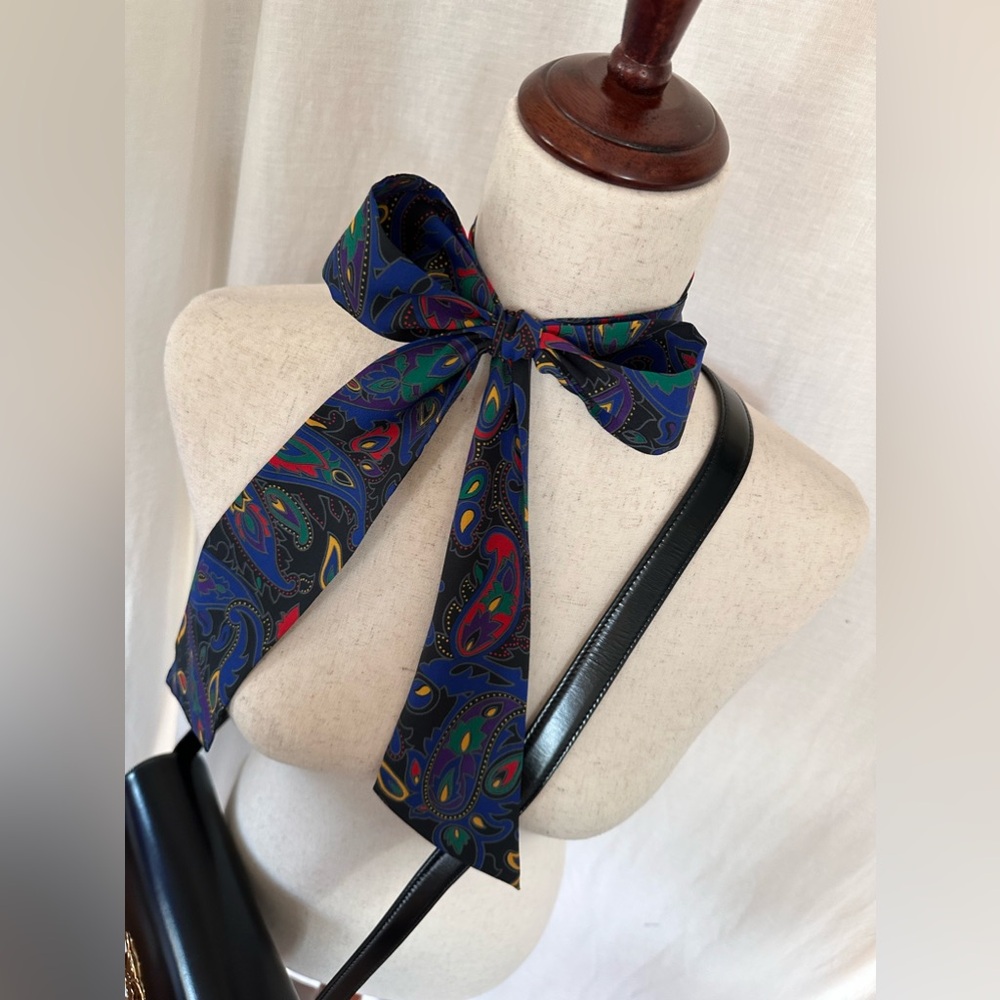 TWILLY/SCARF!- Multiple Purposes Piece Royal Blue Paisley